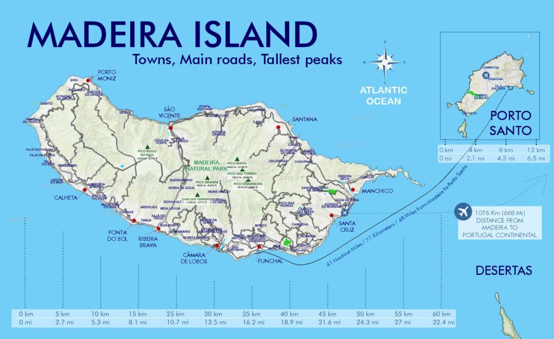 Mapa de las Islas de Madeira