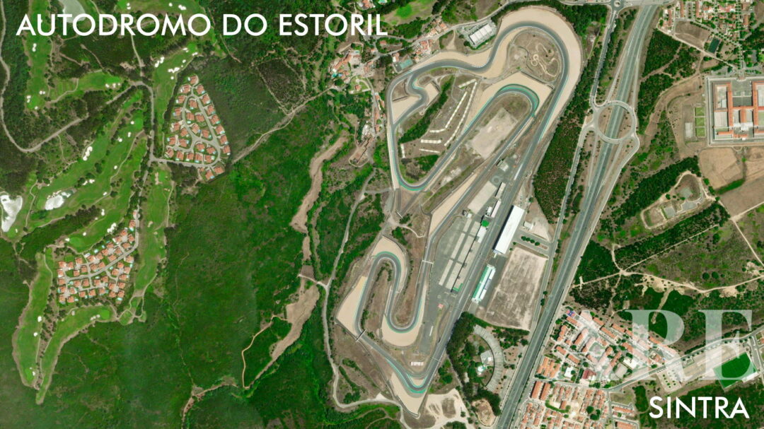Vea el Autódromo do Estoril (hipódromo Fernanda Pires da Silva) desde una perspectiva aérea satelital.